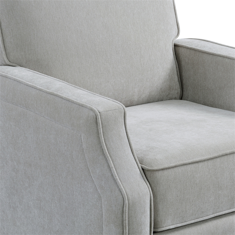 Relax A Lounger Sarina Pushback Recliner in Light Gray Woven Fabric Upholstery