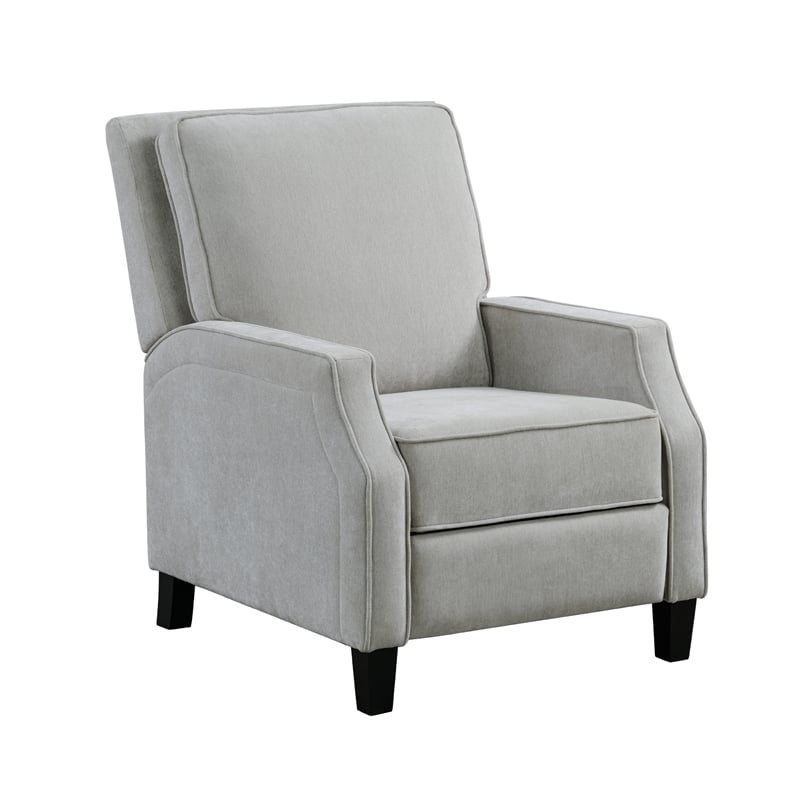 Relax A Lounger Sarina Pushback Recliner in Light Gray Woven Fabric Upholstery
