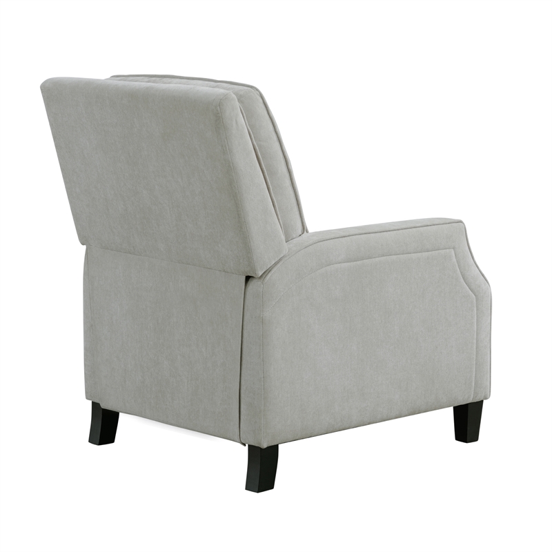 Relax A Lounger Sarina Pushback Recliner in Light Gray Woven Fabric Upholstery