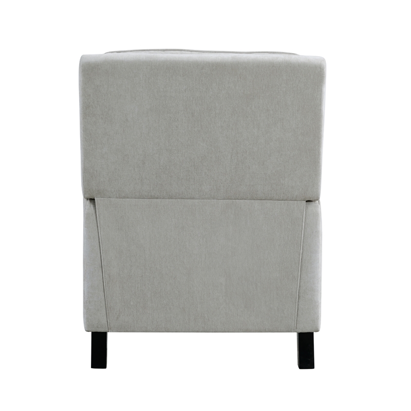 Relax A Lounger Sarina Pushback Recliner in Light Gray Woven Fabric Upholstery