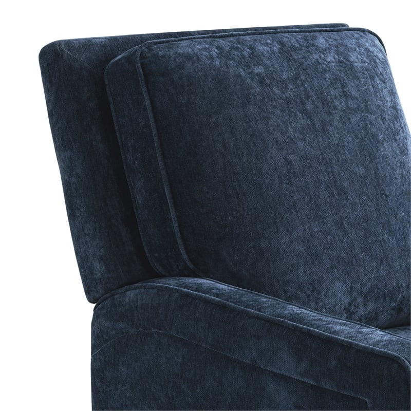 Relax A Lounger Sarina Pushback Recliner in Navy Blue Woven Fabric Upholstery
