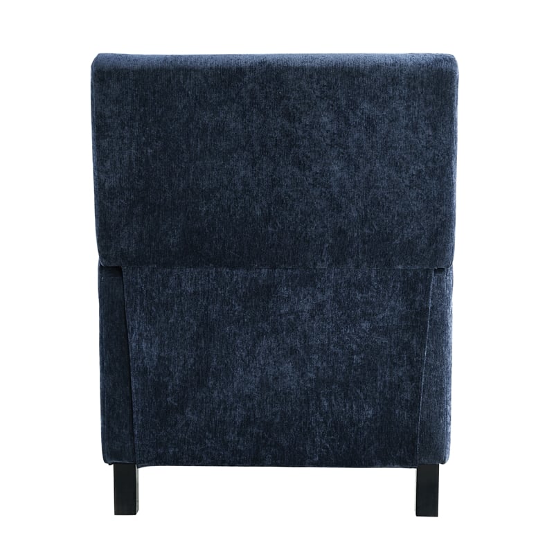 Relax A Lounger Sarina Pushback Recliner in Navy Blue Woven Fabric Upholstery
