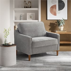 Studio Living Sorrento Arm Chair in Gray Woven Fabric Upholstery