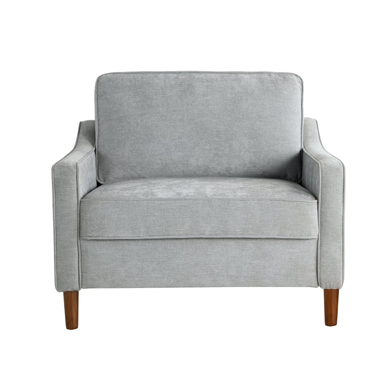 Studio Living Sorrento Arm Chair in Light Gray Woven Fabric Upholstery