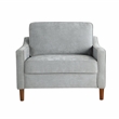 Studio Living Sorrento Arm Chair in Light Gray Woven Fabric Upholstery