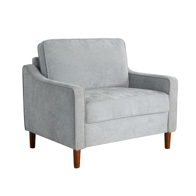 Studio Living Sorrento Arm Chair in Light Gray Woven Fabric Upholstery