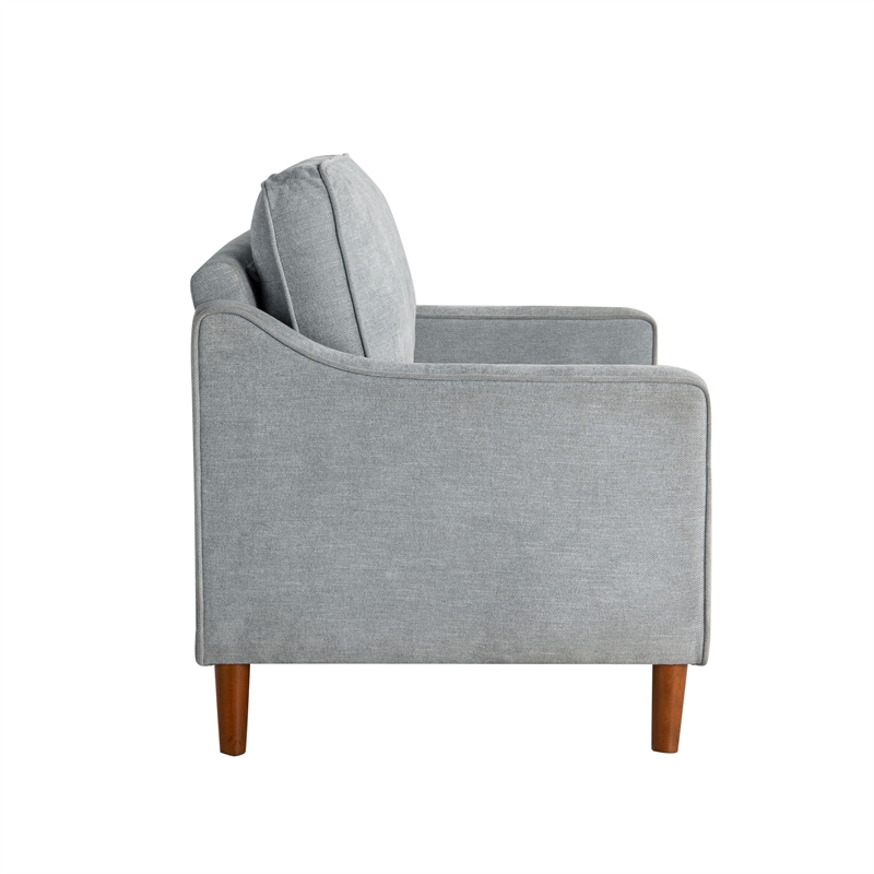 Studio Living Sorrento Arm Chair in Light Gray Woven Fabric Upholstery
