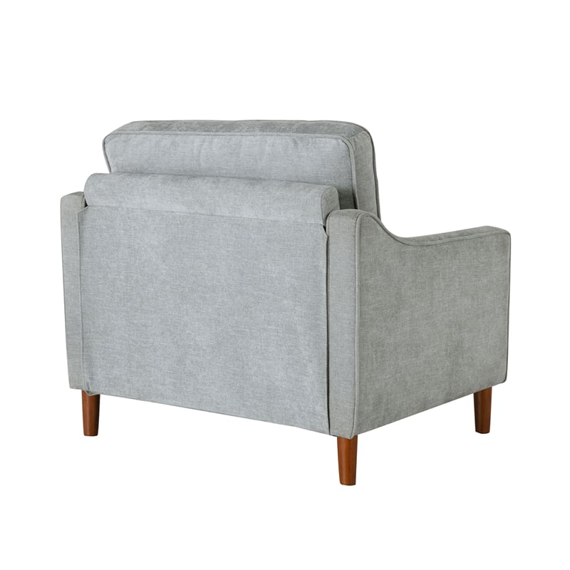 Studio Living Sorrento Arm Chair in Light Gray Woven Fabric Upholstery
