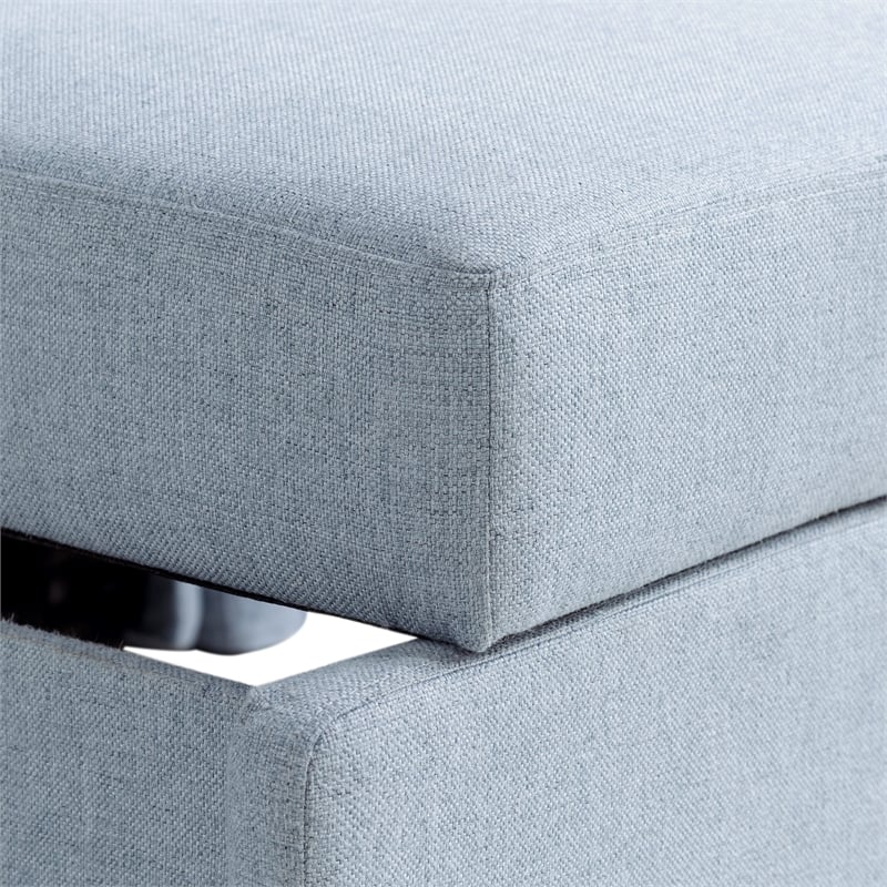 Serta Bakersfield Twin Convertible Chair in Blue Woven Fabric Upholstery