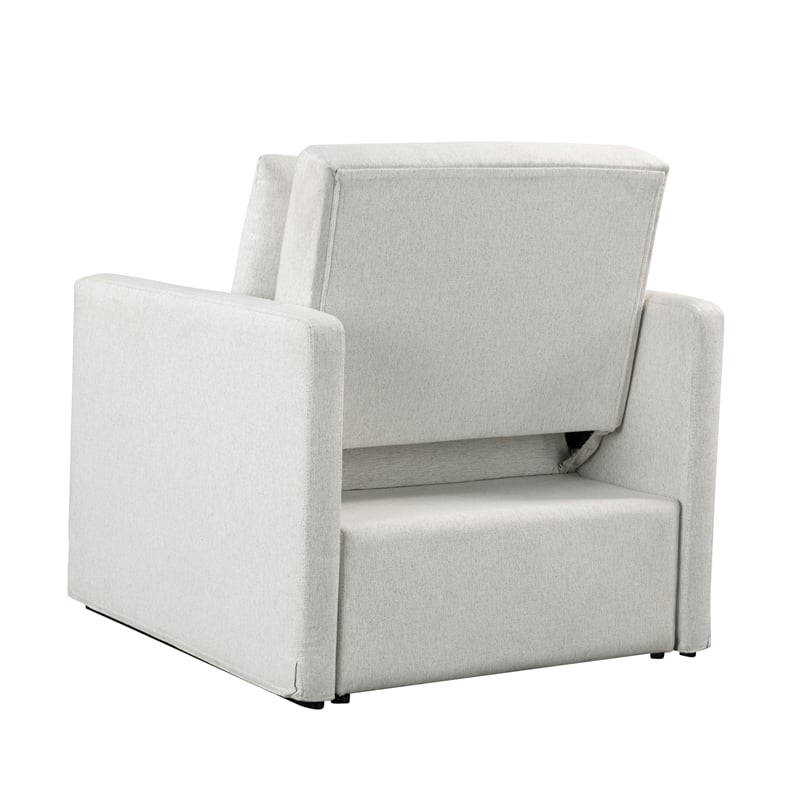 Serta Bakersfield Twin Convertible Chair in Cream Woven Fabric Upholstery