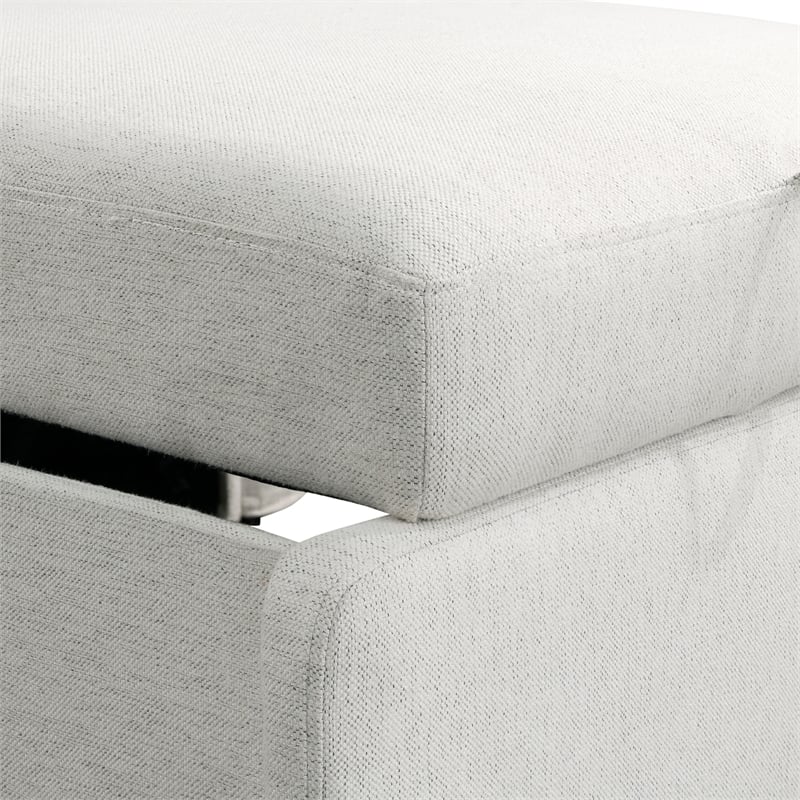 Serta Bakersfield Twin Convertible Chair in Cream Woven Fabric Upholstery