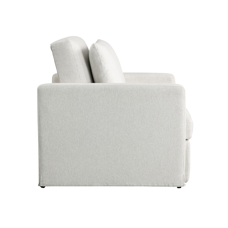 Serta Bakersfield Twin Convertible Chair in Cream Woven Fabric Upholstery