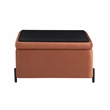 Studio Living Kensington Large Storage Ottoman in Rust Velvet Upholstery