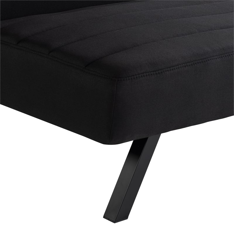 Serta Dawson Convertible Sofa in Black Fabric Upholstery