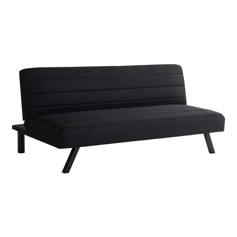 Serta Dawson Convertible Sofa in Black Fabric Upholstery