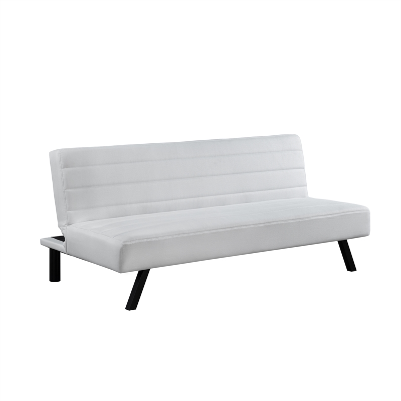 Serta Dawson Convertible Sofa in Ivory Fabric Upholstery