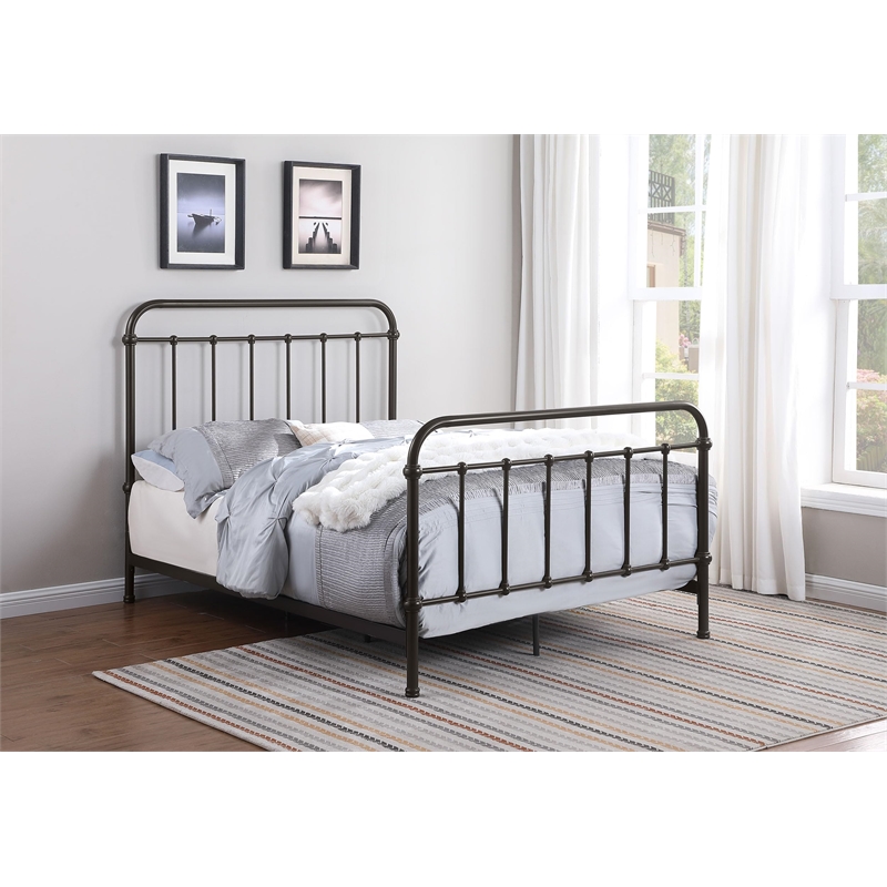 Coaster Livingston Traditional Metal Full Spindle Bed in Dark Bronze