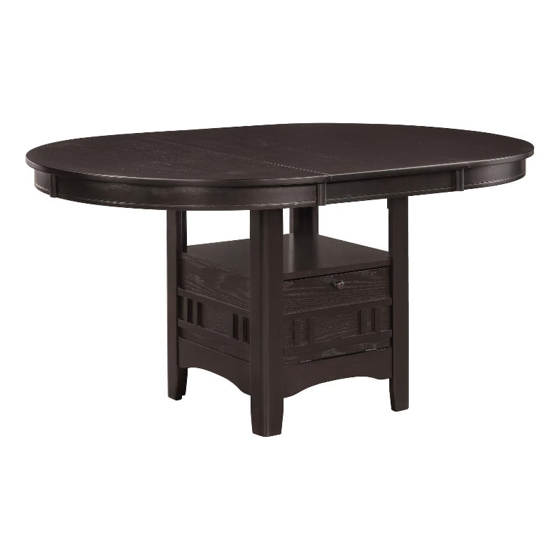 Lavon Oval 60-inch Extension Leaf Dining Table Espresso