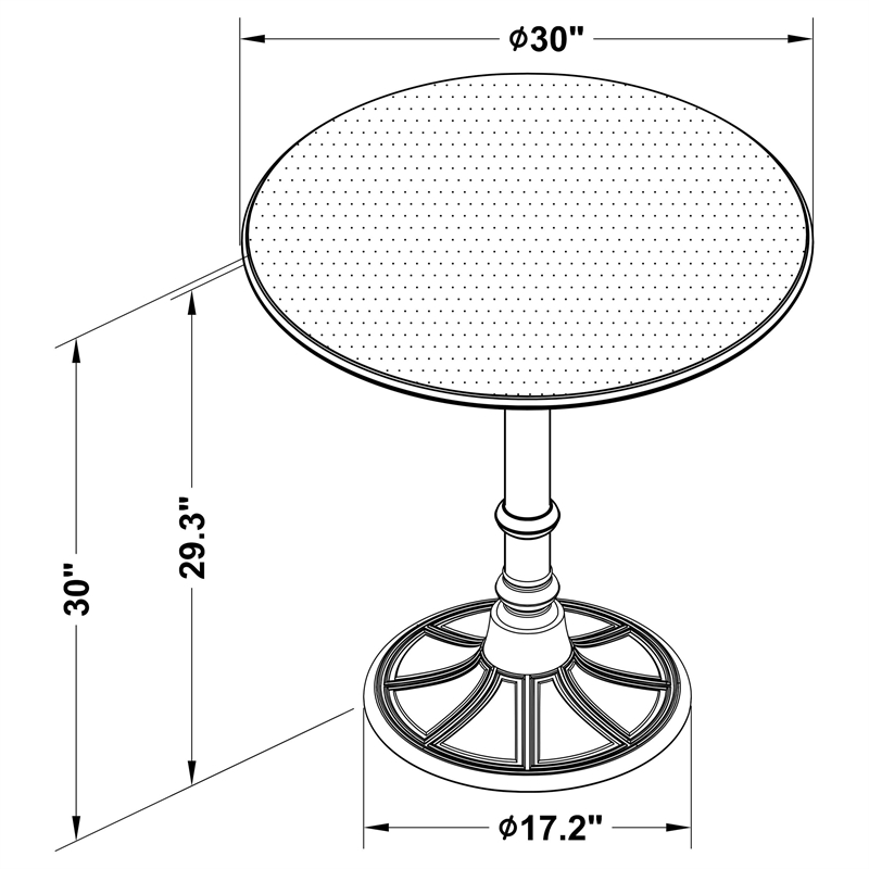 Coaster Oswego Traditional Round Wood Dining Table in Bronze
