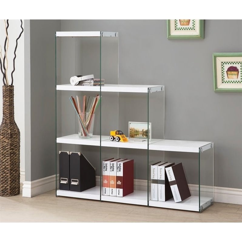 Zoe S Furniture Coaster Glass Side Bookcase Coaster Glass Side Bookcase