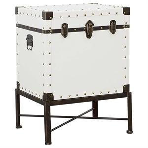 Coaster Contemporary Wood Accent Cabinet with Nailhead Trim in White