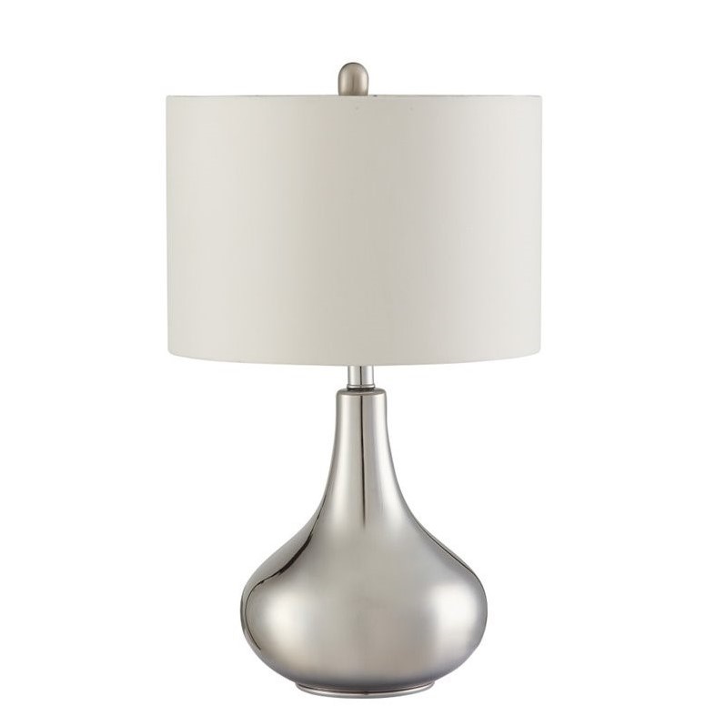 Zoe S Furniture Coaster Teardrop Shape Table Lamp In Silver Coaster Teardrop Shape Table Lamp In Silver