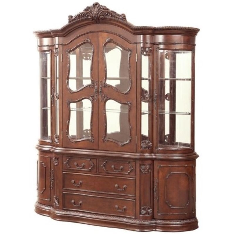 Coaster Jacques European China Cabinet in Dark Cherry ...