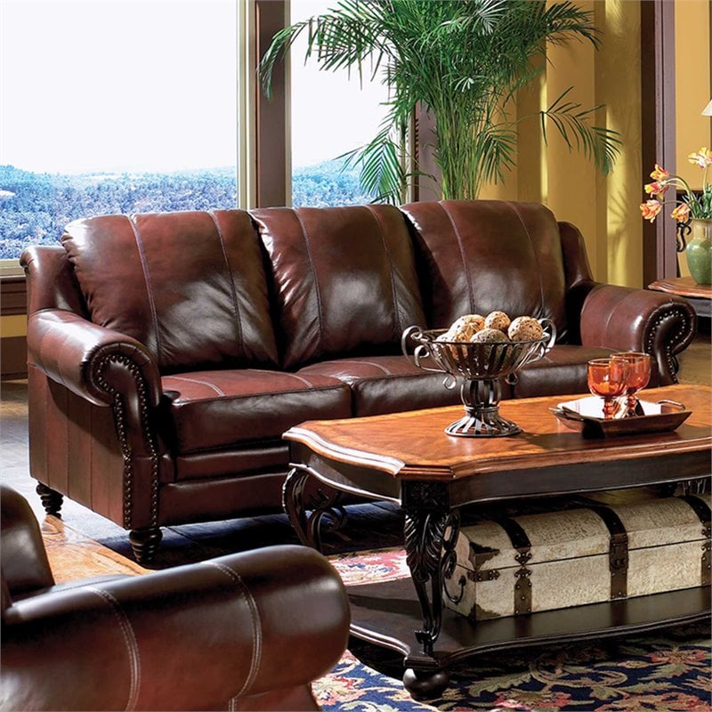 Coaster Furniture Tri Tone Top Grain Leather Sofa