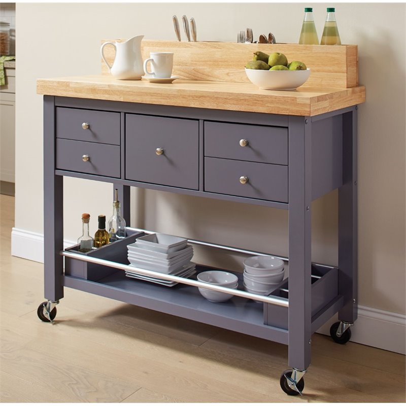 Dining Zoe S Furniture Coaster Kitchen Cart In Dark Gray
