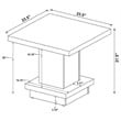 Reston Square Engineered Wood Side End Table Cappuccino