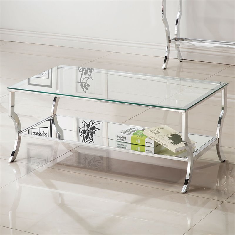 Saide Rectangular Glass Top Coffee Table Chrome