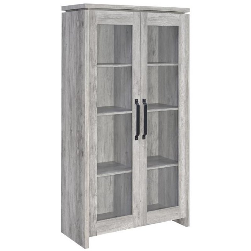 Alejo 2-door Engineered Wood Tall Cabinet Grey Driftwood