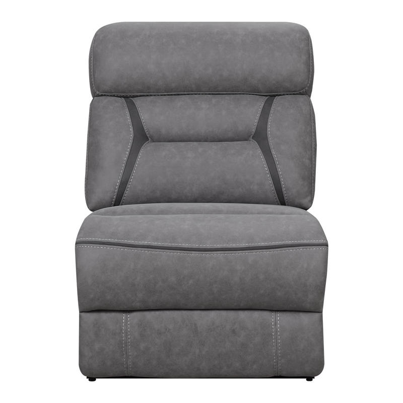 Coaster Higgins Upholstered Armless Chair in Grey