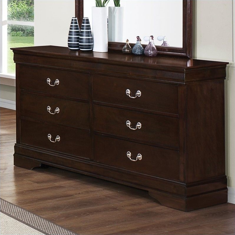 Coaster Louis Philippe 2PC Set with Full Bed and Dresser in Brown
