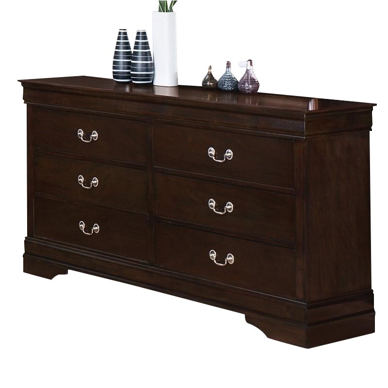 Coaster Louis Philippe 2PC Set with Full Bed and Dresser in Brown
