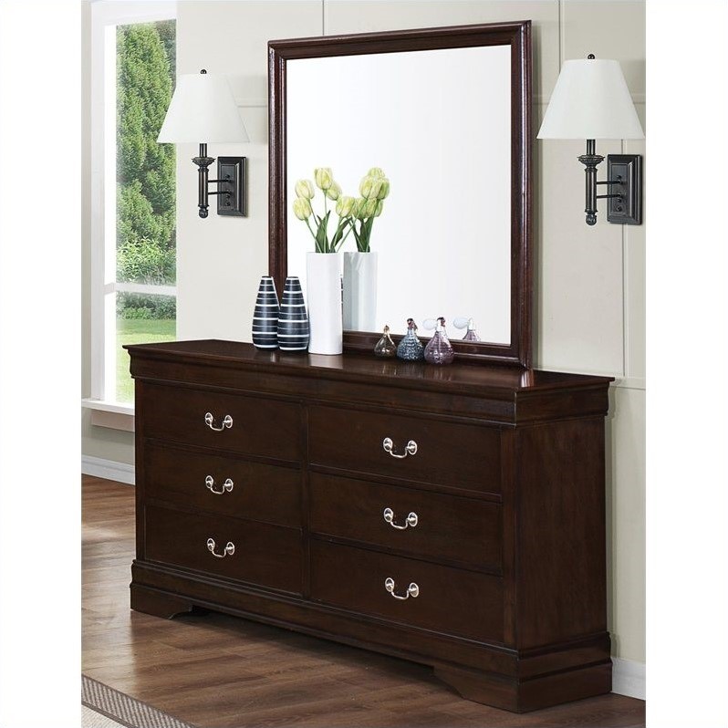 Coaster Louis Philippe 2PC Set with Full Bed and Dresser in Brown