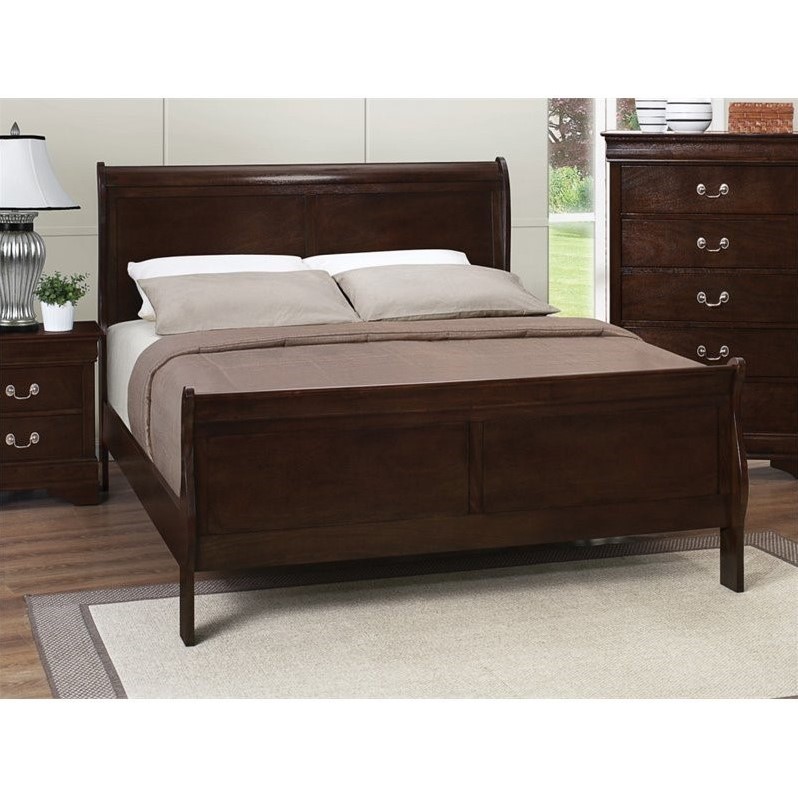 Coaster Louis Philippe 3PC Set with Full Bed and Nightstand with Dresser in Brown