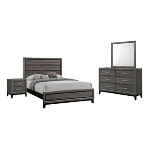 Coaster Watson 4-Piece 56&quot Wood Eastern King Bedroom Set in Gray Oak