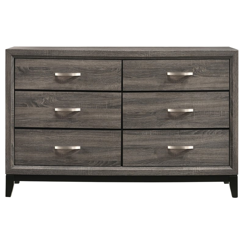 Coaster Watson 6-Drawer Transitional Wood Dresser Cabinet in Gray Oak