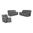 Conrad 3-piece Upholstered Padded Arm Motion Sofa Set Grey