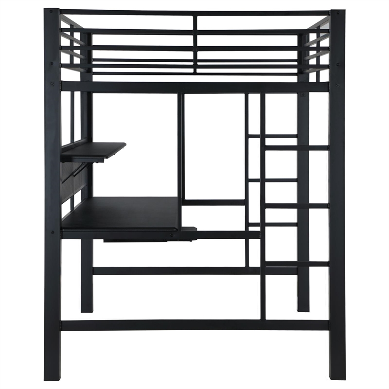 Coaster Avalon Full Workstation Loft Bed in Black Finish