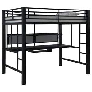 Coaster Avalon Full Workstation Loft Bed in Black Finish