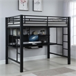 Coaster Avalon Full Workstation Loft Bed in Black Finish