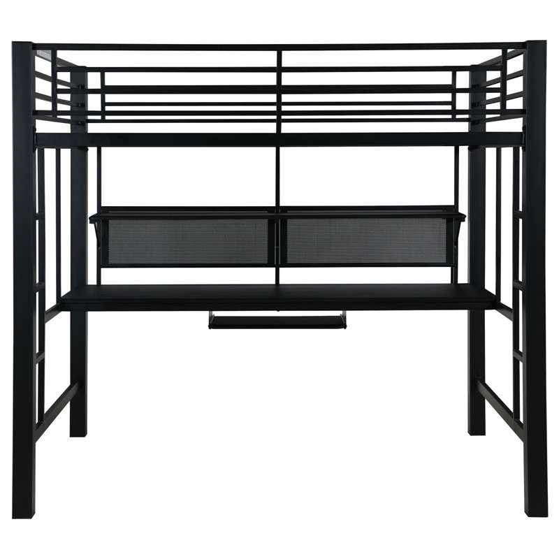 Coaster Avalon Full Workstation Loft Bed in Black Finish