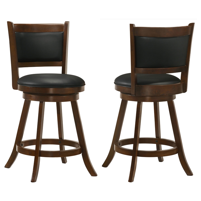Broxton Upholstered Swivel Counter Chair Chestnut