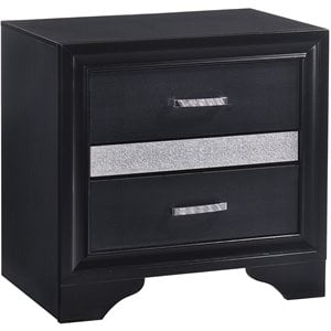 Miranda 3-drawer Nightstand Bedside Table Black