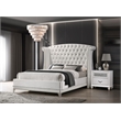 Barzini Upholstered Eastern King Wingback Bed White