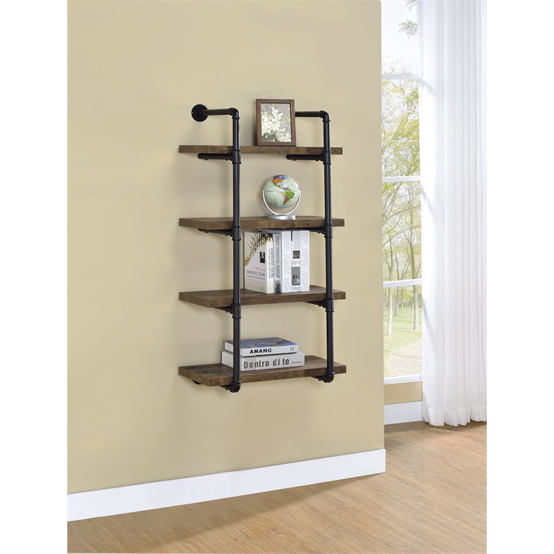 Elmcrest 24-inch 4-shelf Wall Bookshelf Rustic Oak