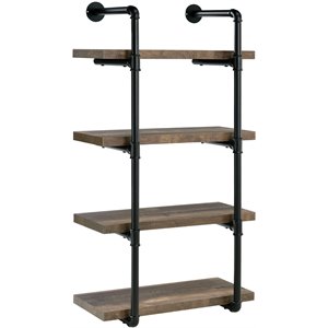 Elmcrest 24-inch 4-shelf Wall Bookshelf Rustic Oak