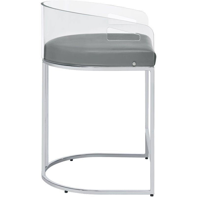 Thermosolis Clear Acrylic Counter Chair Chrome